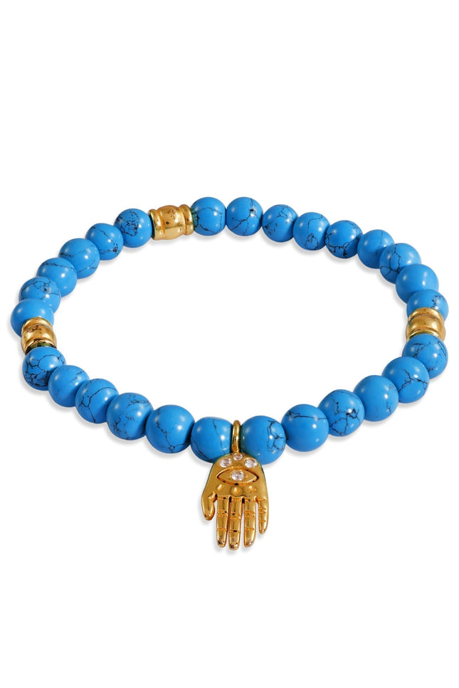 Arvino | Turquoise Beaded Hamsa Bracelet in 92.5 Sterling Silver