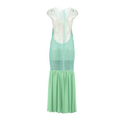 Relax baby be cool | Open Back Crochet Maxi dress green