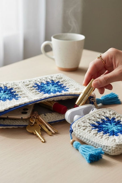 Springmoonatelier | Handmade Crochet Clutch & Mini Pouch Set