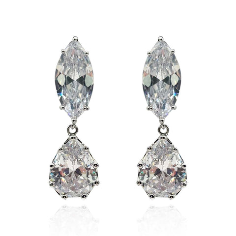 Michael Nash Jewelry | Marquise And Pear Shape Diamond Cubic Zirconium Cip on Earrings