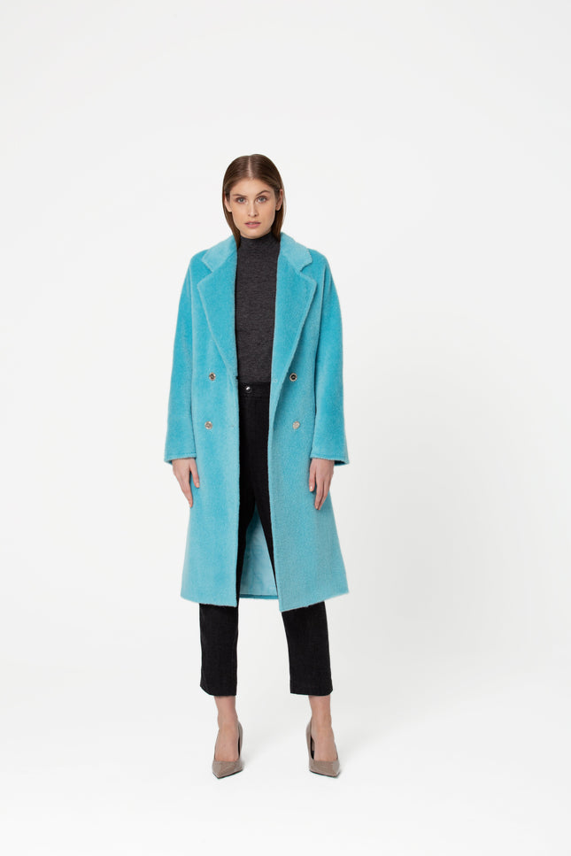 GIODORO | Adioro Alpaca Coat in Bachelor Button color