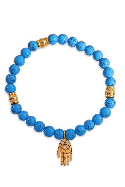 Arvino | Turquoise Beaded Hamsa Bracelet in 92.5 Sterling Silver