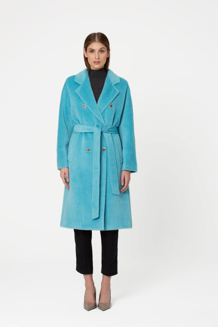 GIODORO | Adioro Alpaca Coat in Bachelor Button color