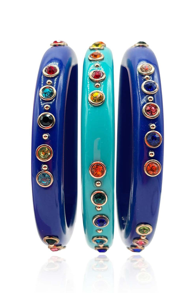 Michael Nash Jewelry | Holland Navy Resin Studded Resin Bangle