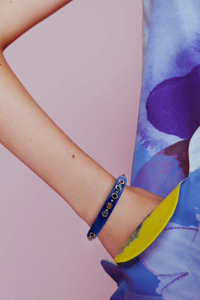 Michael Nash Jewelry | Holland Navy Resin Studded Resin Bangle