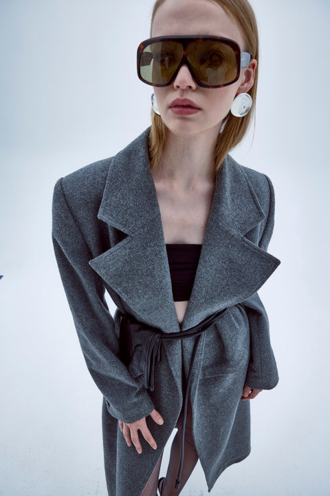 Nazli Ceren | Isha Long Coat grey