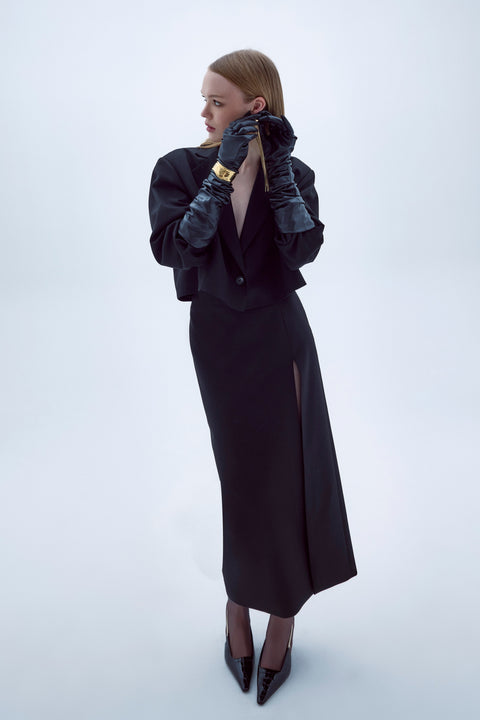 Nazli Ceren | Boxy Cropped Ceket Siyah