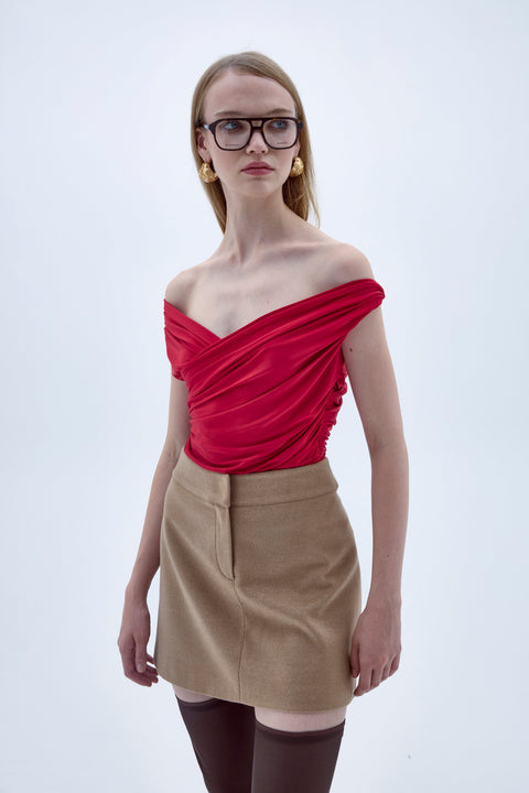 Nazli Ceren | Spódnica mini Marde beżowa