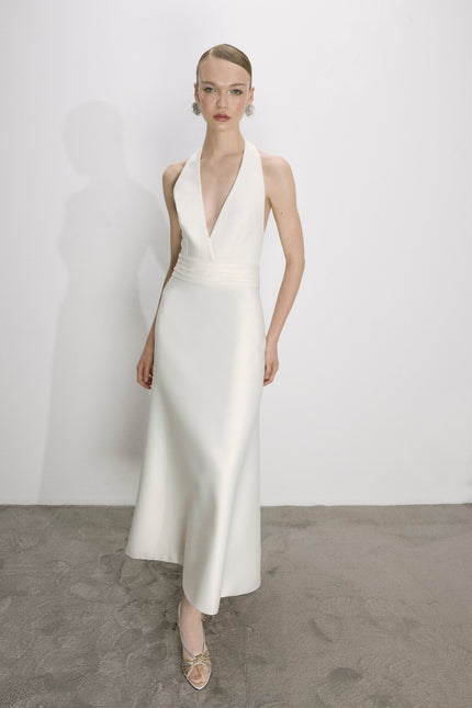 Nazli Ceren | Lauryn Midi Dress in Vanilla Ice