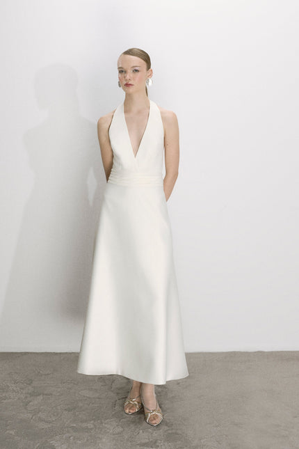 Nazli Ceren | Lauryn Midi Dress in Vanilla Ice