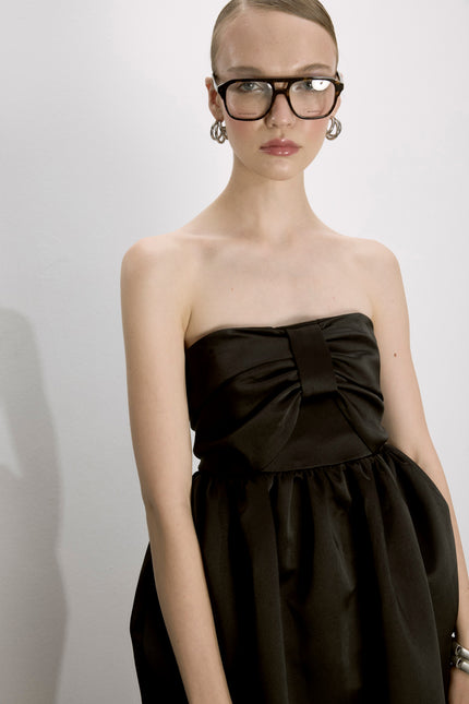 Nazli Ceren | Jeanne Balloon Midi Dress in Black
