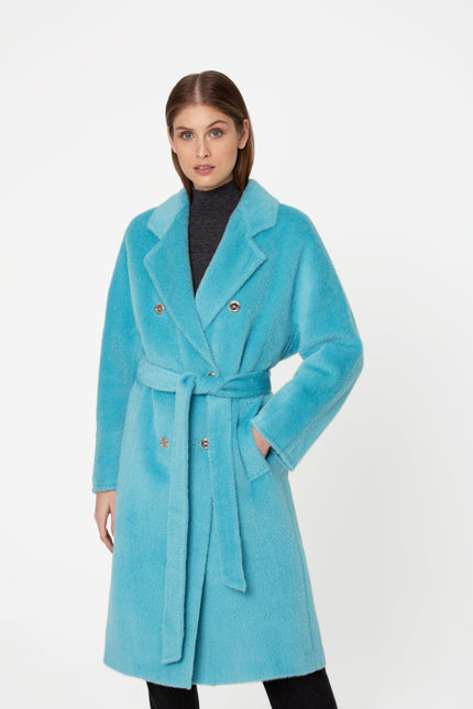 GIODORO | Adioro Alpaca Coat in Bachelor Button color