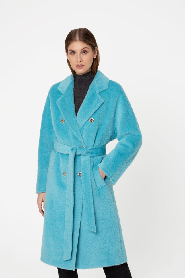 GIODORO | Adioro Alpaca Coat in Bachelor Button color