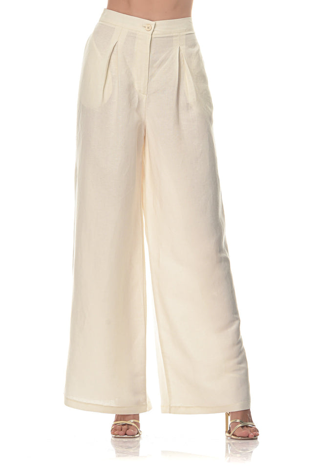 Five p.m. | Tenerife Wide Leg Trousers Ecru