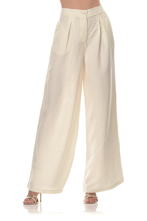 Five p.m. | Tenerife Wide Leg Trousers Ecru