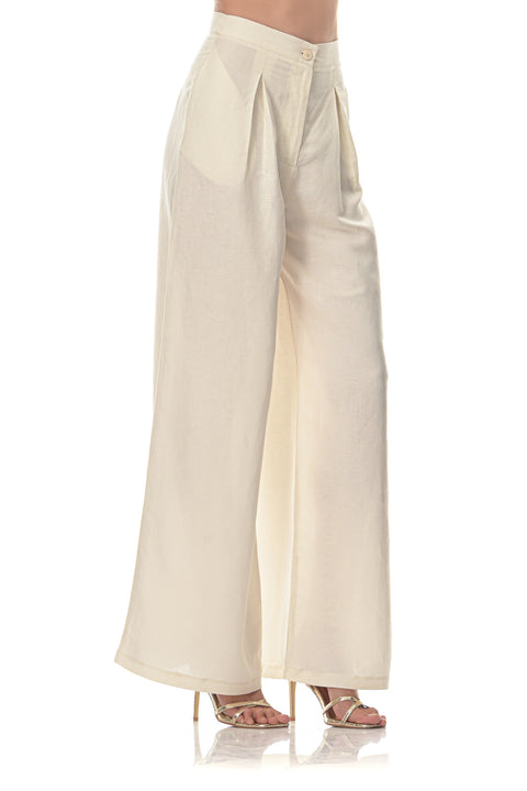 Five p.m. | Tenerife Wide Leg Trousers Ecru