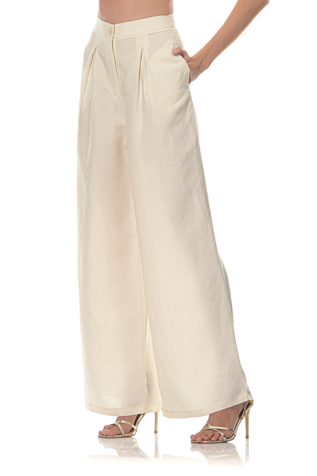 Five p.m. | Tenerife Wide Leg Trousers Ecru