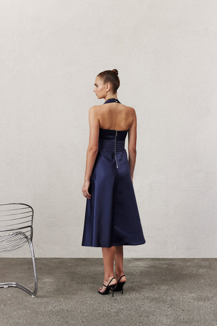 Nazli Ceren | Lauryn Midi Dress in Midnight Blue