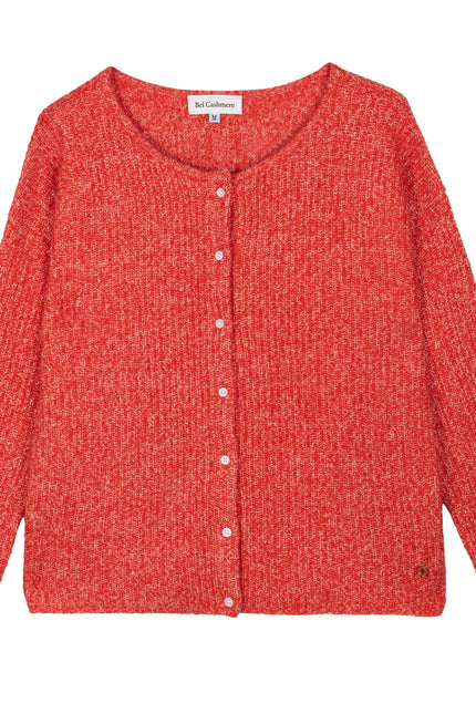 Bel Cashmere | Cárdigan Camille jaspé rojo