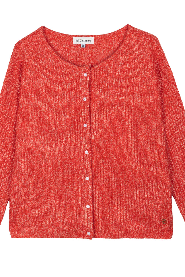 Bel Cashmere | Cárdigan Camille jaspé rojo