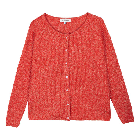 Bel Cashmere | Cárdigan Camille jaspé rojo