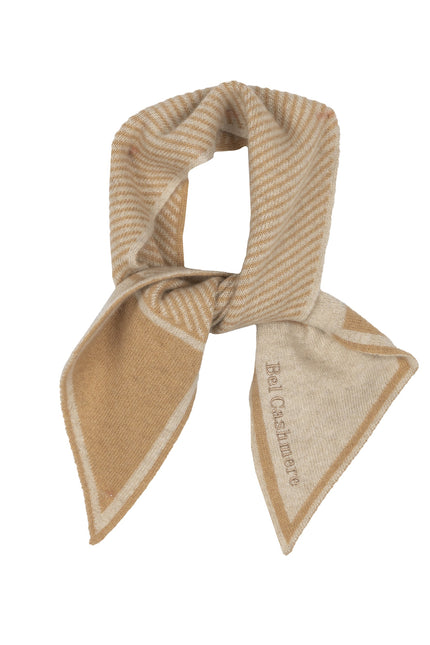 Bel Cashmere | Pañuelo de cashmere rayas beige