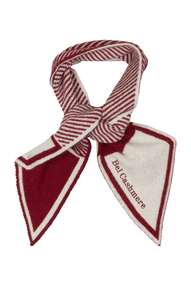 Bel Cashmere | Pañuelo de cashmere rayas granate