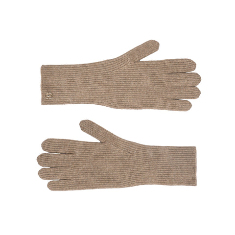Bel Cashmere | Guantes de hombre canalé tostados