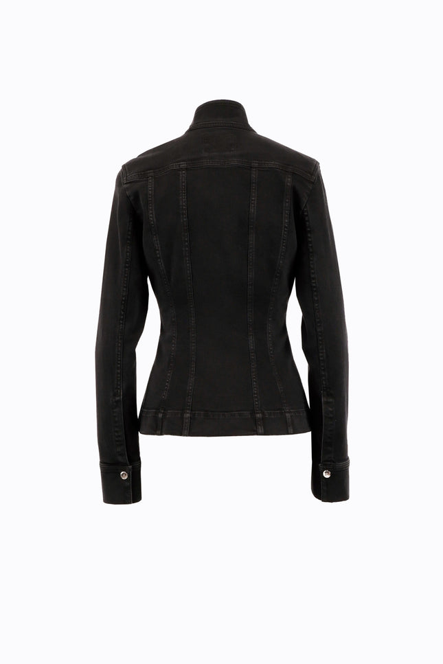 Ramune Piekautaite I DENIM HIGH-COLLAR JACKET BLACK