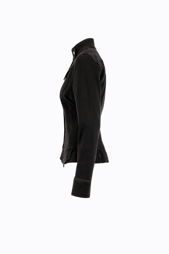 Ramune Piekautaite I DENIM HIGH-COLLAR JACKET BLACK