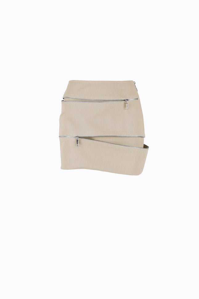 Ramune Piekautaite I MINI SKIRT WITH ZIPPERS GOLD