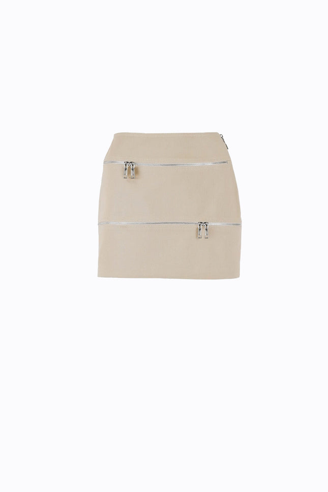 Ramune Piekautaite I MINI SKIRT WITH ZIPPERS GOLD