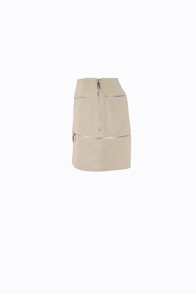 Ramune Piekautaite I MINI SKIRT WITH ZIPPERS GOLD