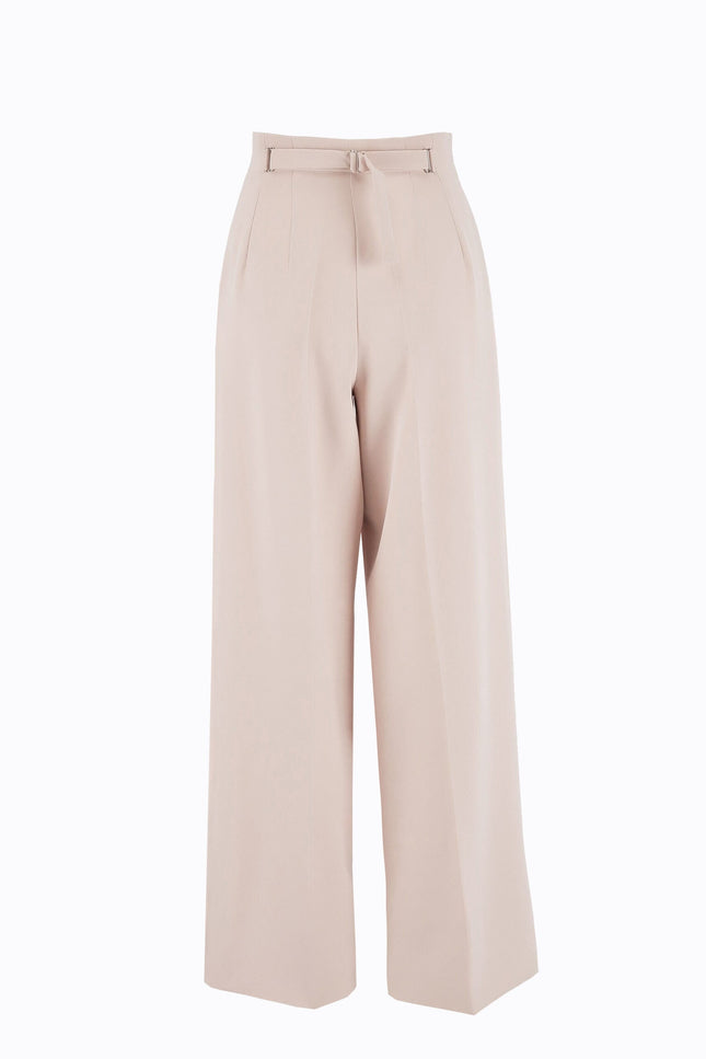 Ramune Piekautaite I WIDE LEG BELTED DETAIL TROUSERS POWDER