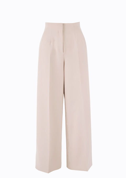 Ramune Piekautaite I WIDE LEG BELTED DETAIL TROUSERS POWDER