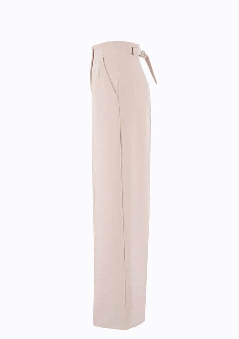 Ramune Piekautaite I WIDE LEG BELTED DETAIL TROUSERS POWDER