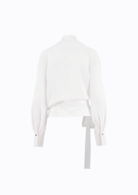 Ramune Piekautaite I Jedwabna bluzka ze wstążkami