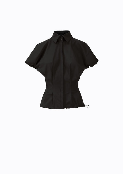 Ramune Piekautaite I FITTED BLOUSE WITH CAP SLEEVE BLACK