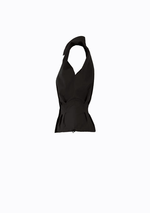 Ramune Piekautaite I FITTED BLOUSE WITH CAP SLEEVE BLACK