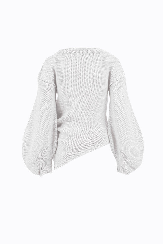 Ramune Piekautaite I SWEATER WITH PUFFED SLEEVES AND ZIPPER ICE