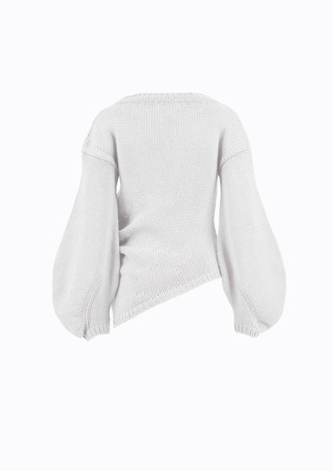 Ramune Piekautaite I Sweter z bufiastymi rękawami i zamkiem
