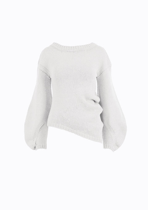 Ramune Piekautaite I Sweter z bufiastymi rękawami i zamkiem