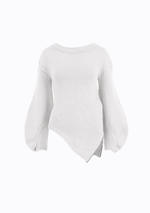 Ramune Piekautaite I Sweter z bufiastymi rękawami i zamkiem
