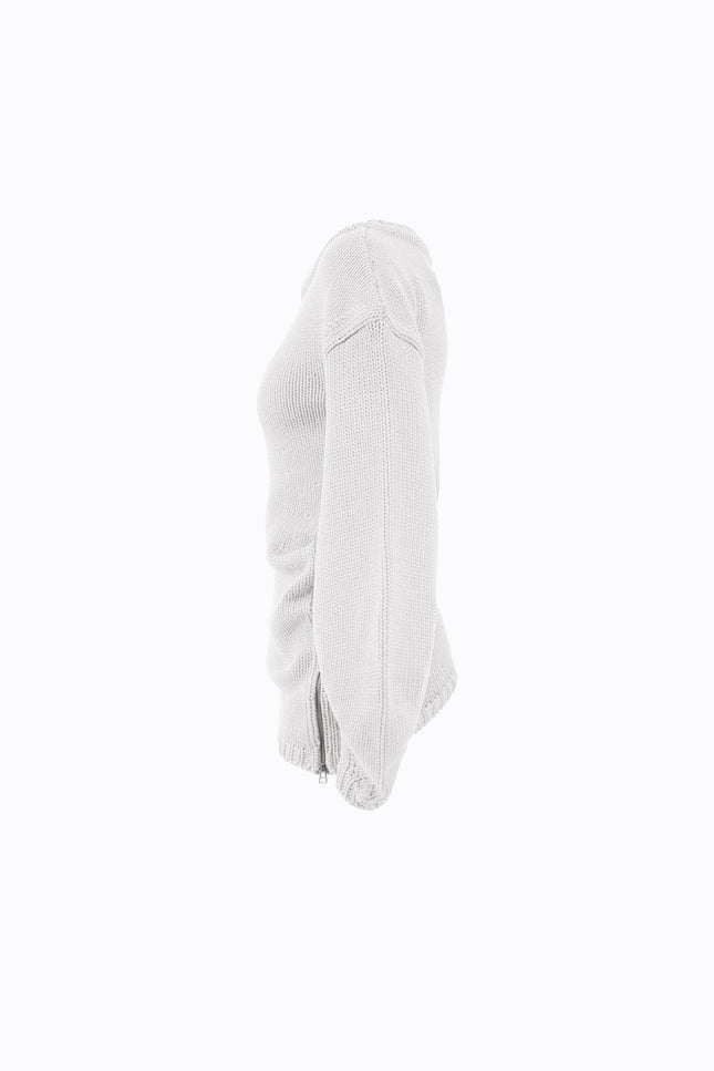 Ramune Piekautaite I SWEATER WITH PUFFED SLEEVES AND ZIPPER ICE