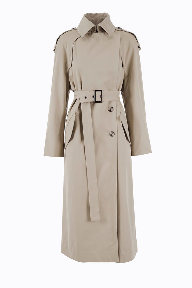 Ramune Piekautaite I BELTED TRENCH COAT SAND