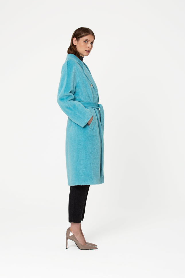 GIODORO | Adioro Alpaca Coat in Bachelor Button color