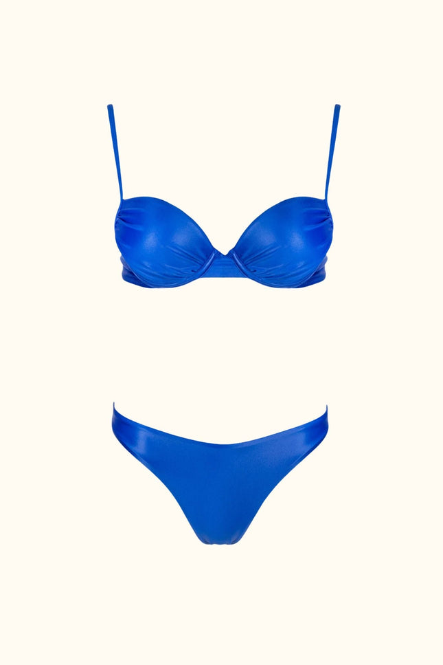 Say no more I Oceane Ruched Bikini set in Royal Blue