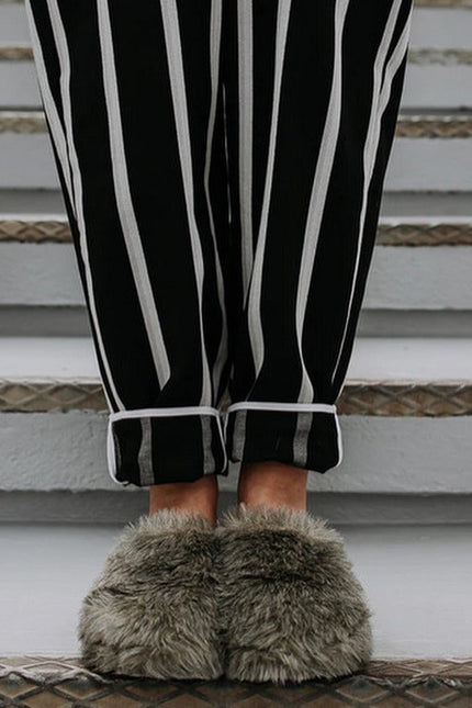 Entrudo | Covelinhas Slippers with faux fur grey