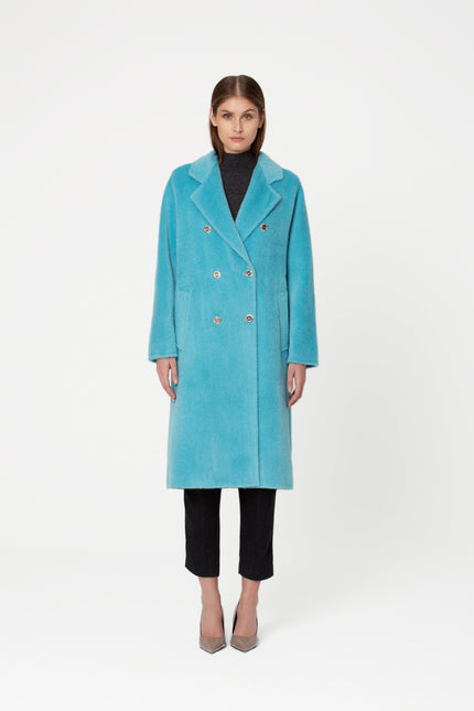 GIODORO | Adioro Alpaca Coat in Bachelor Button color