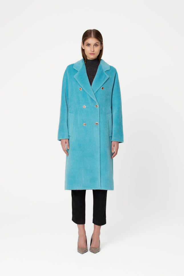 GIODORO | Adioro Alpaca Coat in Bachelor Button color